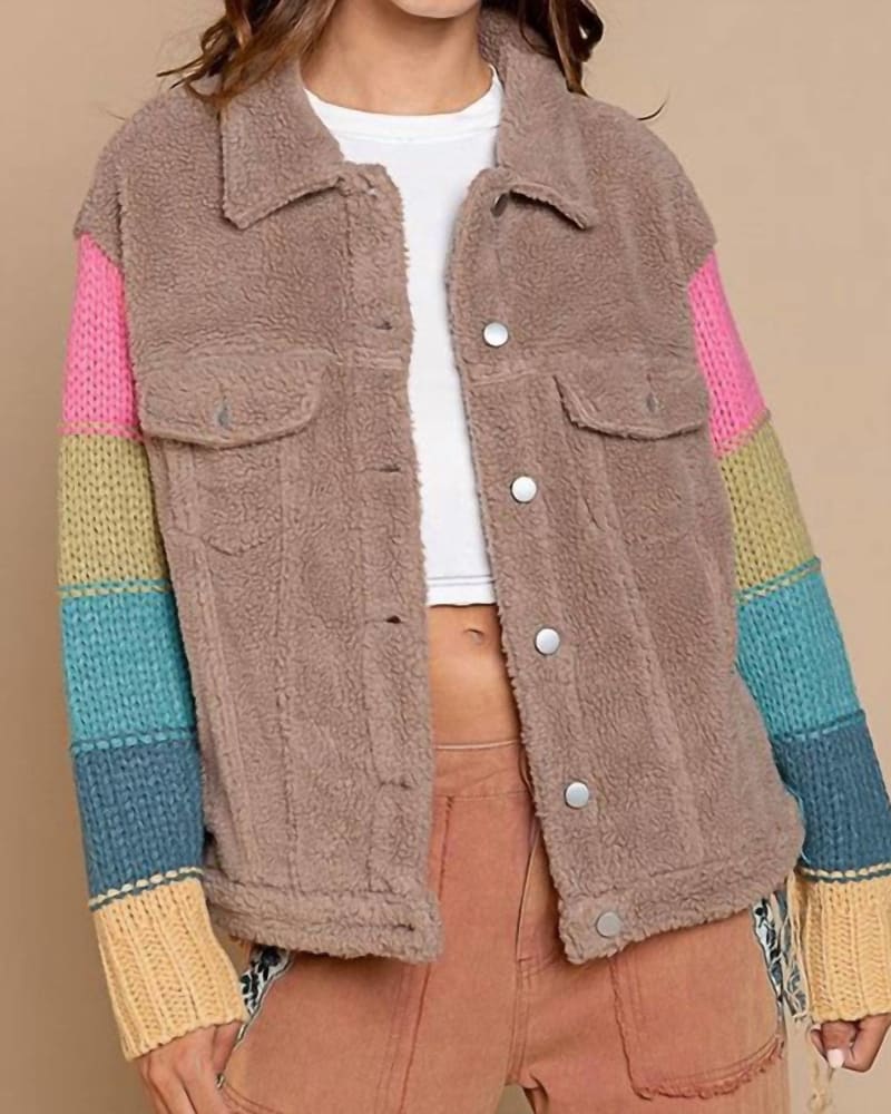 Button front teddy trucker jacket new arrivals